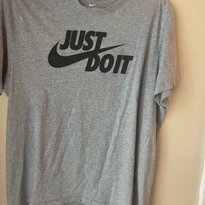 Nike Heather Gray T-Shirt with Black Logo